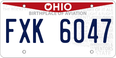 OH license plate FXK6047