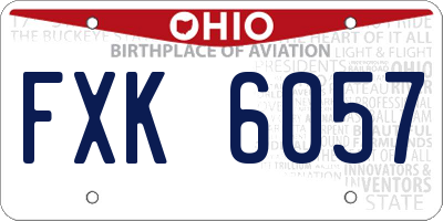 OH license plate FXK6057