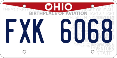 OH license plate FXK6068