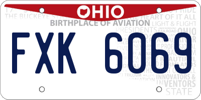 OH license plate FXK6069