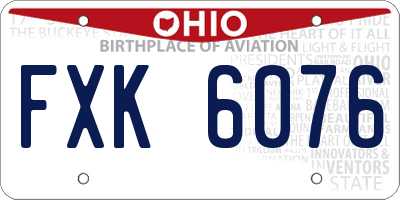 OH license plate FXK6076