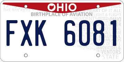 OH license plate FXK6081