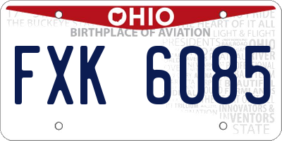 OH license plate FXK6085