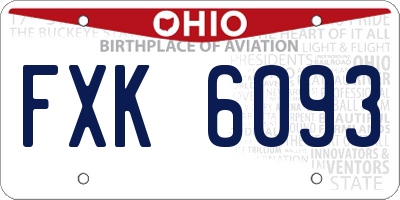 OH license plate FXK6093