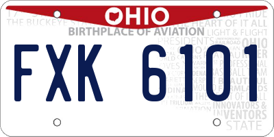 OH license plate FXK6101