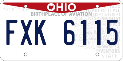 OH license plate FXK6115