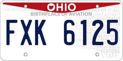 OH license plate FXK6125