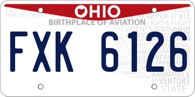 OH license plate FXK6126