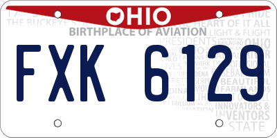 OH license plate FXK6129