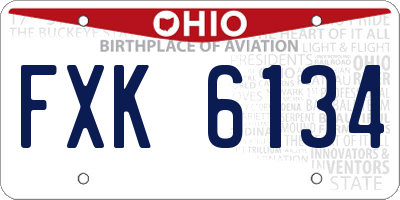 OH license plate FXK6134