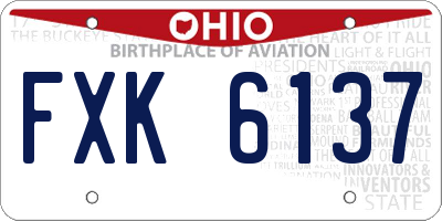 OH license plate FXK6137
