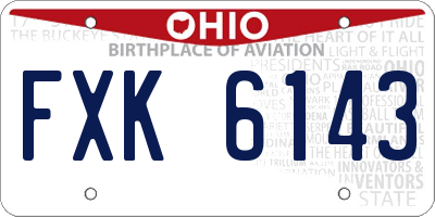 OH license plate FXK6143
