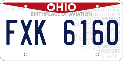 OH license plate FXK6160