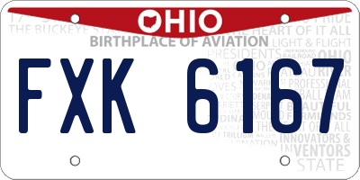OH license plate FXK6167