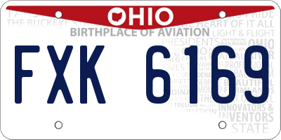 OH license plate FXK6169