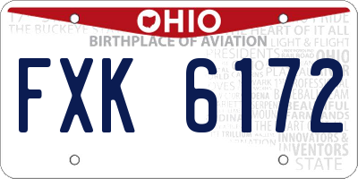 OH license plate FXK6172