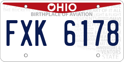OH license plate FXK6178