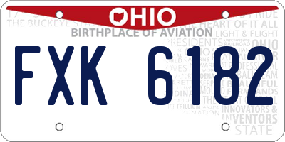 OH license plate FXK6182