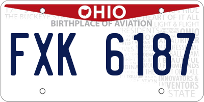 OH license plate FXK6187