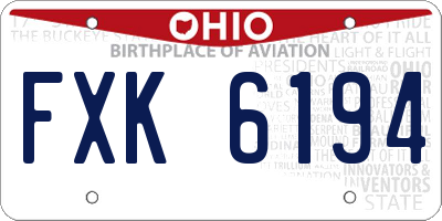 OH license plate FXK6194