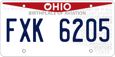 OH license plate FXK6205