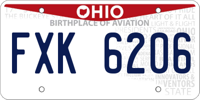 OH license plate FXK6206