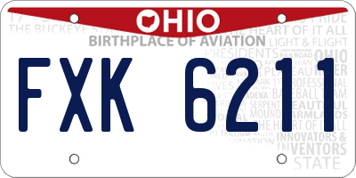 OH license plate FXK6211