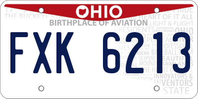 OH license plate FXK6213