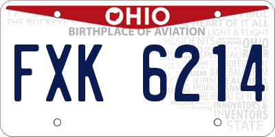 OH license plate FXK6214