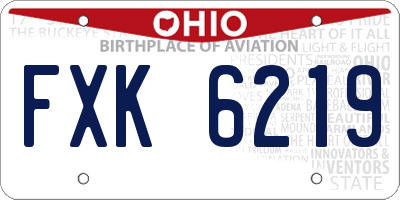 OH license plate FXK6219
