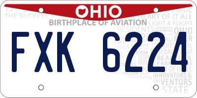 OH license plate FXK6224