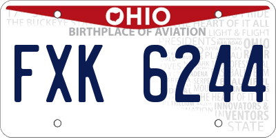 OH license plate FXK6244