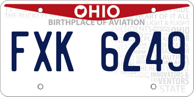 OH license plate FXK6249