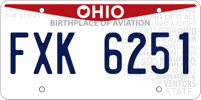 OH license plate FXK6251