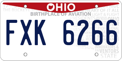 OH license plate FXK6266