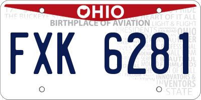 OH license plate FXK6281
