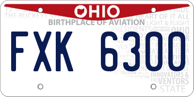 OH license plate FXK6300