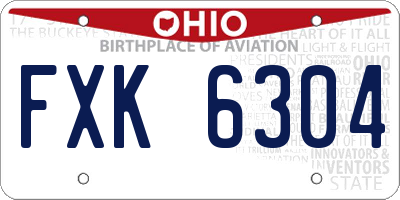 OH license plate FXK6304