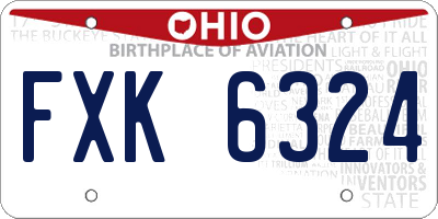 OH license plate FXK6324