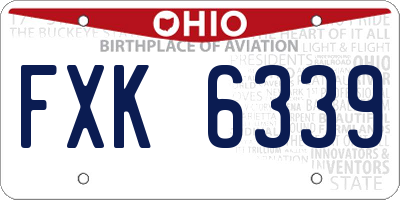 OH license plate FXK6339