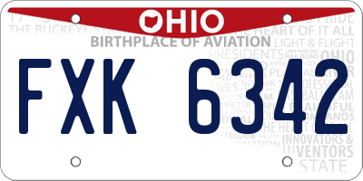 OH license plate FXK6342