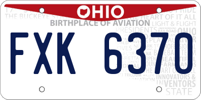 OH license plate FXK6370
