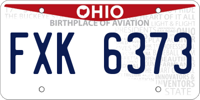 OH license plate FXK6373