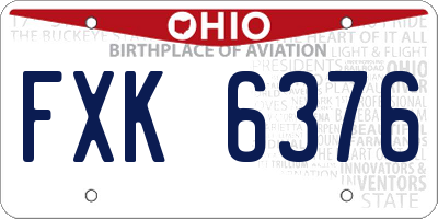OH license plate FXK6376