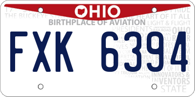 OH license plate FXK6394