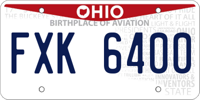 OH license plate FXK6400