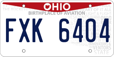 OH license plate FXK6404