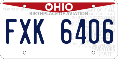 OH license plate FXK6406