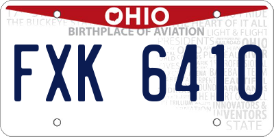OH license plate FXK6410