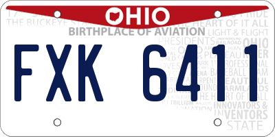 OH license plate FXK6411